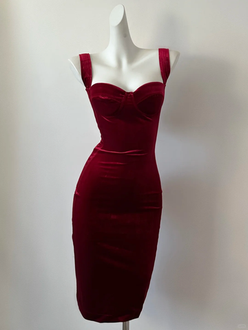 Simple Burgundy Sheath Strap Velvet Short Homecoming Dress Cocktail Dress HZ1023